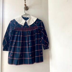 Vintage Polly Flinders Hand Smocked Embroidered Dress | Size 7